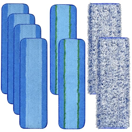 8 Pack Microfiber Cleaning Pad for Bona Mop Hardwood Hard Surface Floors Dry and Wet Floor Cleaning Includes 4 Microfiber Cleaning Pad 2 Deep Clean Pads and 2 Dusting Pad Dual Zone Cleaning